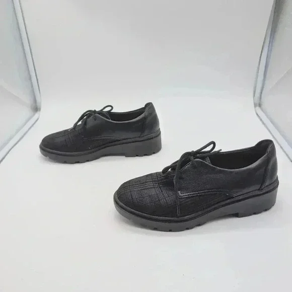 Clarks Women's Calla Ruby Lace-Up Flats Black gray sz 7.5 - Picture 3 of 9